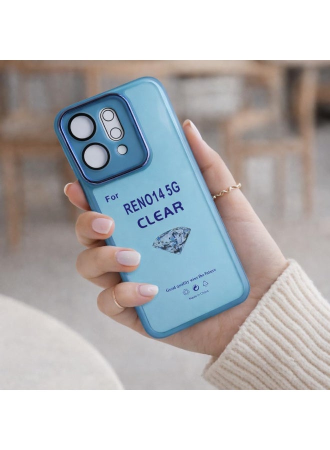 TPU case is specially designed for OPPO Reno 14 5G, offering reliable shock protection while keeping your phone lightweight and crystal (Blue) - Image 1